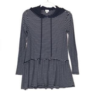 Emberley Small Navy & White Pullover Hoodie Top